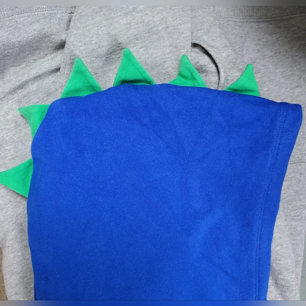 Gymboree Boys Gray Blue Green Dinosaur Spike Full Zip Hoodie‎ Hello Dino Sz 12